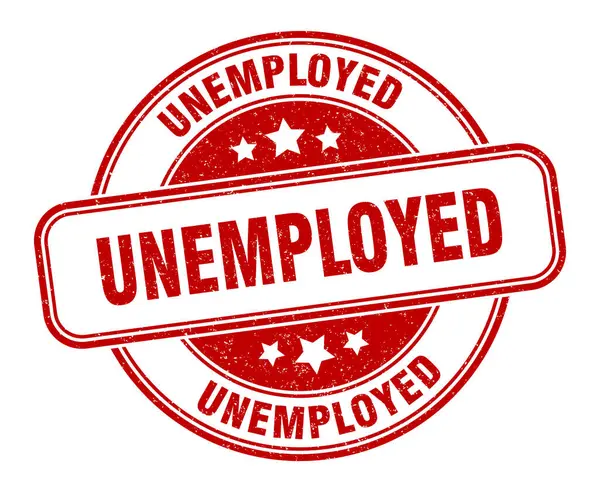 Arbeitslose Briefmarke Arbeitslos Rundes Grunge Label — Stockvektor