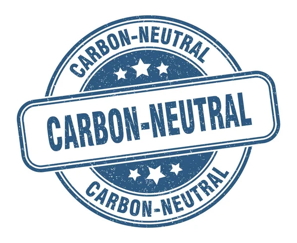 Sello Neutro Carbono Signo Neutro Carbono Etiqueta Grunge Redonda — Vector de stock
