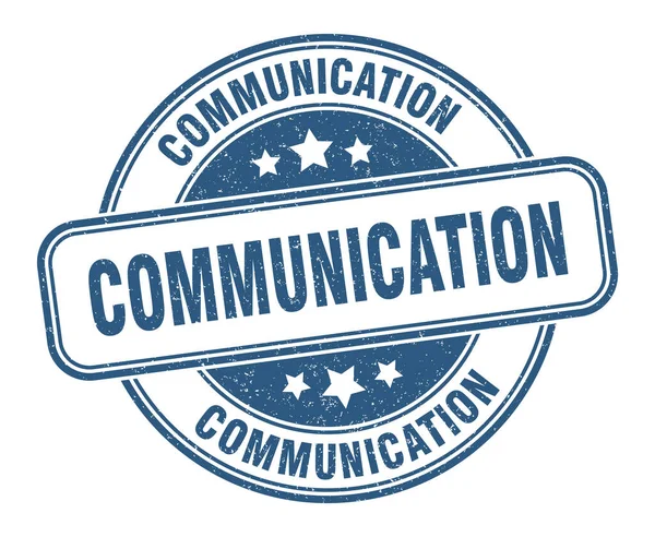 Timbre Communication Signe Communication Étiquette Ronde Grunge — Image vectorielle