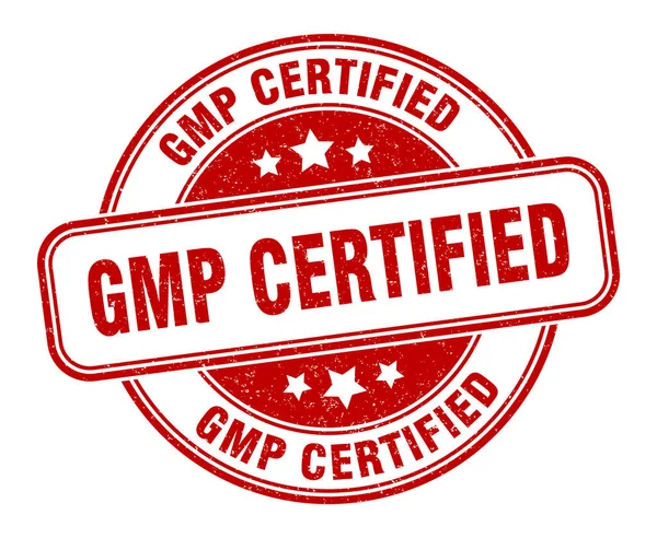 Sello Certificado Gmp Gmp Signo Certificado Etiqueta Grunge Redonda — Archivo Imágenes Vectoriales