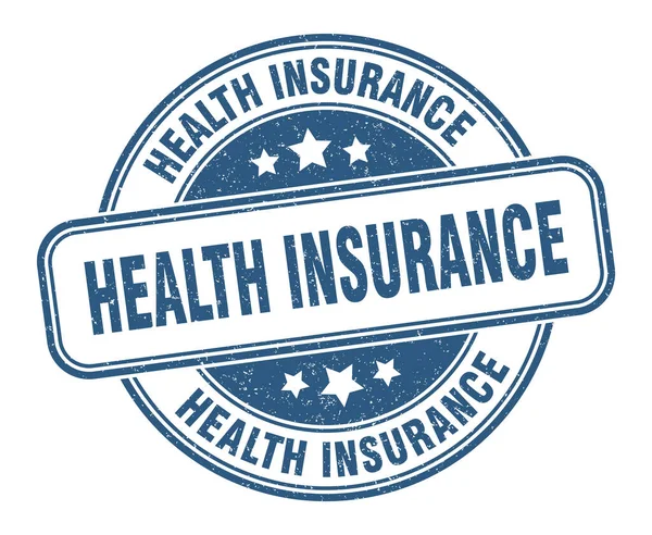 Razítko Zdravotního Pojištění Znamení Zdravotního Pojištění Kulatý Popisek Grunge — Stockový vektor