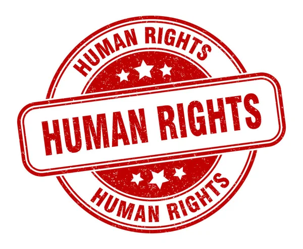Sello Derechos Humanos Firma Derechos Humanos Etiqueta Grunge Redonda — Vector de stock