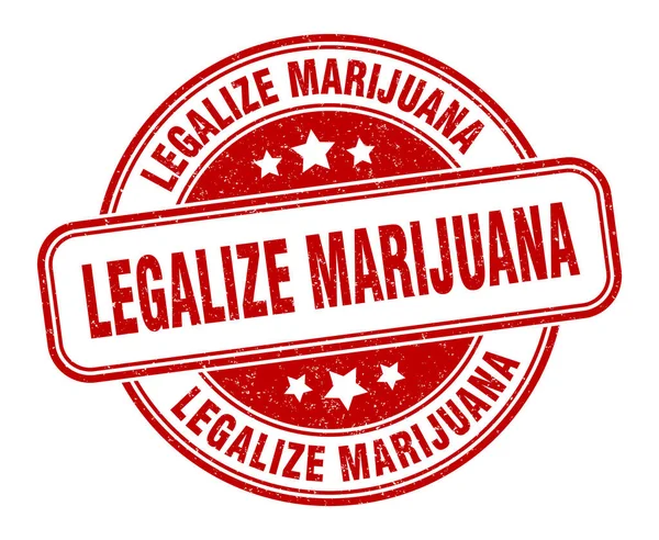 Légaliser Timbre Marijuana Légaliser Signe Marijuana Étiquette Ronde Grunge — Image vectorielle