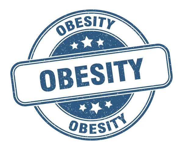Obezite Damgası Obezite Işareti Yuvarlak Grunge Etiketi — Stok Vektör