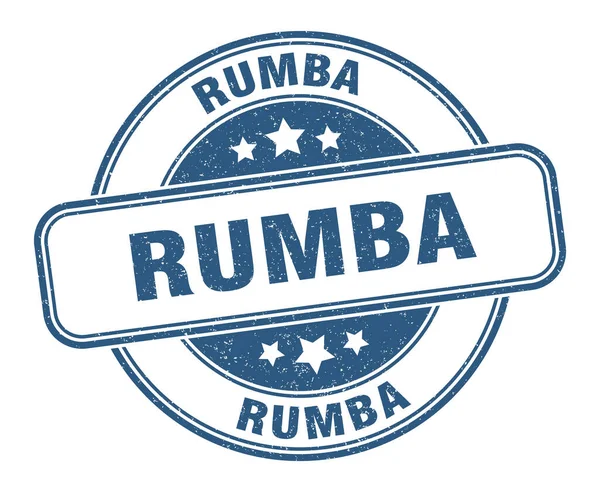 Timbre Rumba Panneau Rumba Étiquette Ronde Grunge — Image vectorielle
