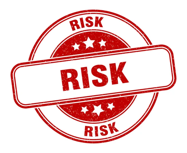 Знак Ризику Знак Ризику Кругла Гранжева Етикетка — стоковий вектор