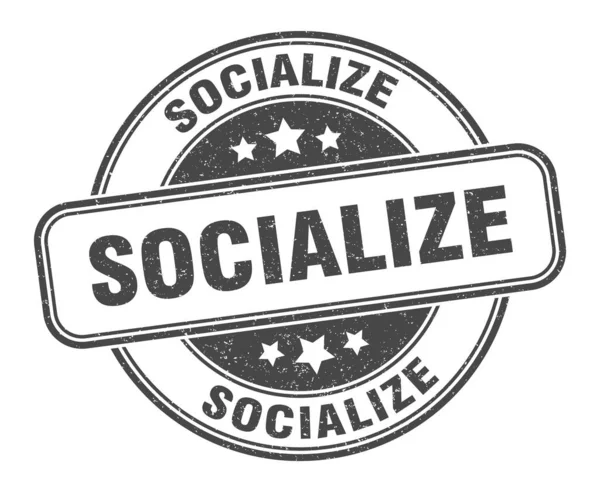 Socialize Stamp Socialize Sign Grunge Label — Stock Vector