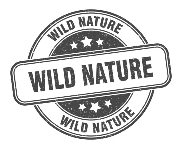 Wild Nature Stamp Wild Nature Sign Grunge Label — Stock Vector