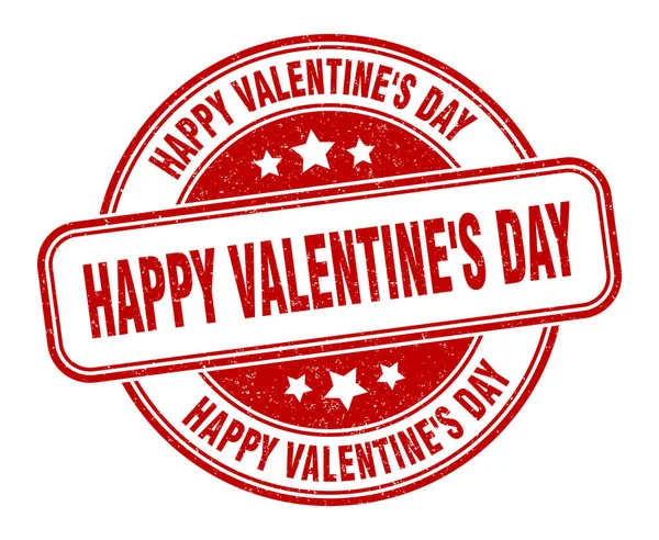 Joyeux Timbre Saint Valentin Heureux Signe Saint Valentin Étiquette Ronde — Image vectorielle