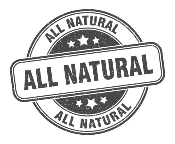 Вся Натуральна Марка Всі Природні Знаки Кругла Гранжева Етикетка — стоковий вектор