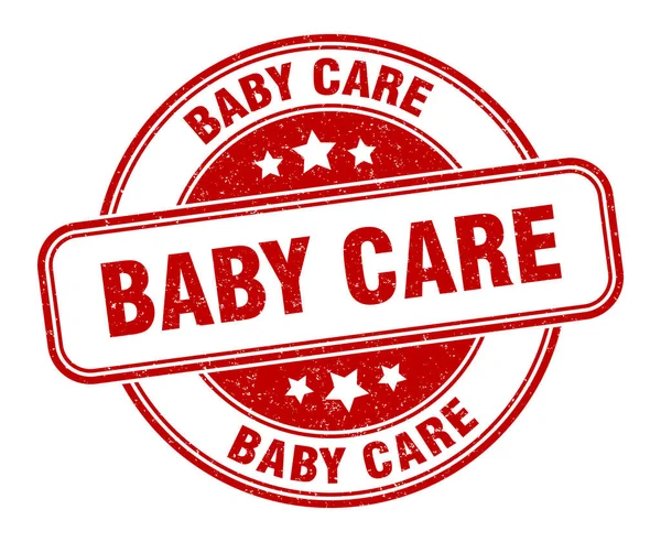 Carimbo Cuidados Infantis Sinal Cuidados Com Bebé Etiqueta Grunge Redonda — Vetor de Stock