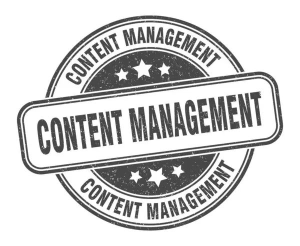 Content Management Stempel Content Management Teken Ronde Grunge Label — Stockvector