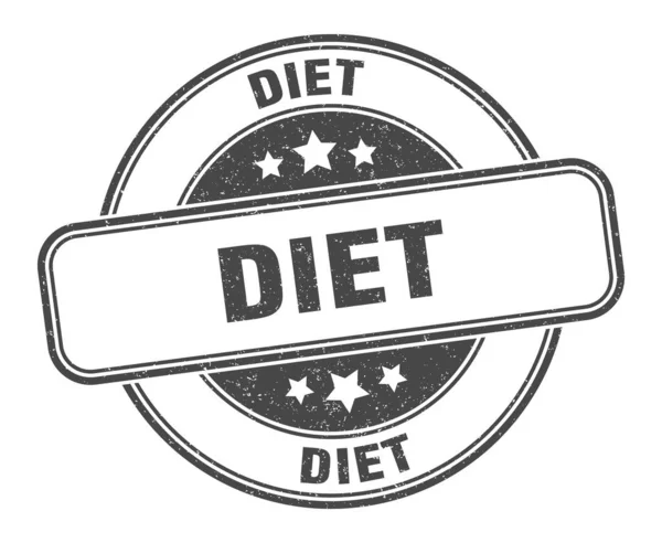 Timbro Dieta Segno Dieta Etichetta Grunge Rotonda — Vettoriale Stock