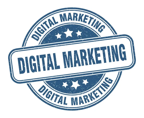 Digitalen Marketing Stempel Zeichen Für Digitales Marketing Rundes Grunge Label — Stockvektor