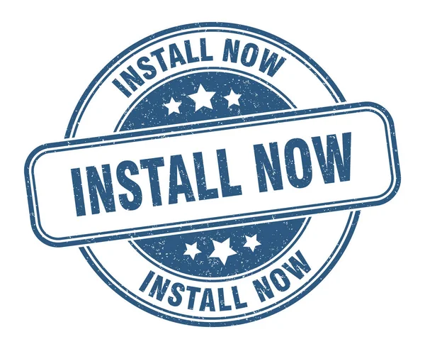 Install Now Stamp Install Now Sign Grunge Label — Stock Vector