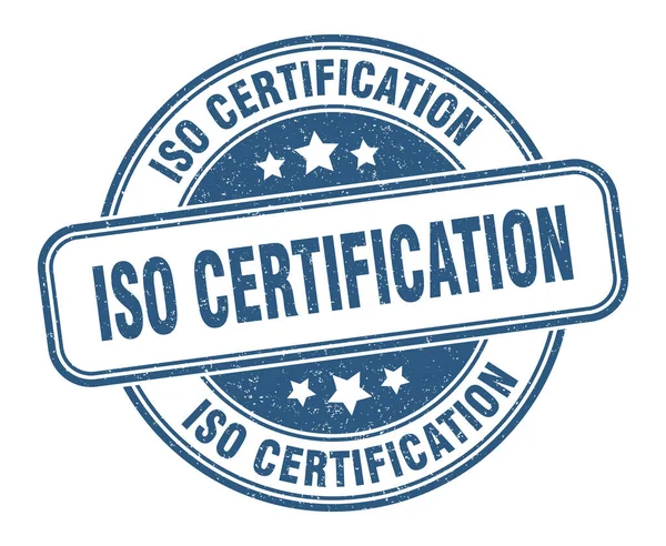 Sello Certificación Iso Señal Certificación Iso Etiqueta Grunge Redonda — Vector de stock