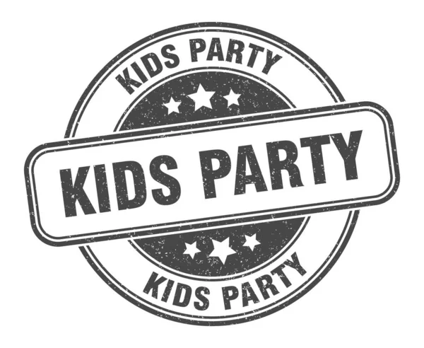 Kids Party Stamp Kids Party Sign Grunge Label — Stock Vector
