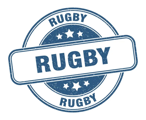 Znaczek Rugby Znak Rugby Okrągła Etykieta Grunge — Wektor stockowy