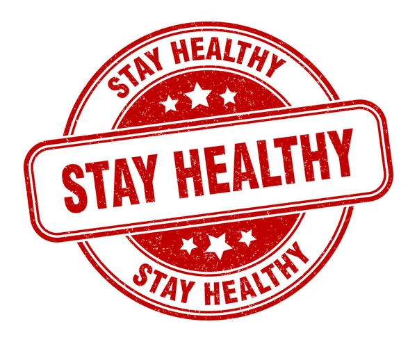 健康的なスタンプを 健康的なサインを ラウンドグランジラベル — ストックベクタ