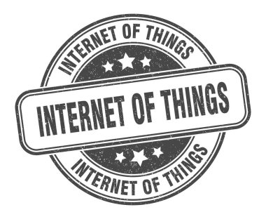 Nesnelerin interneti. İşaretlerin interneti. yuvarlak grunge etiketi