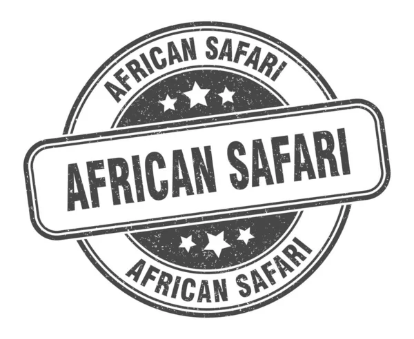 Timbro Safari Africano Segno Safari Africano Etichetta Grunge Rotonda — Vettoriale Stock