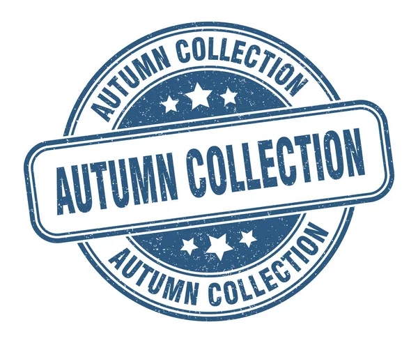 Timbre Collection Automne Signe Collection Automne Étiquette Ronde Grunge — Image vectorielle