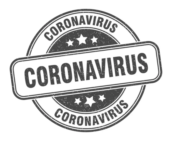 Coronavirus Stamp Coronavirus Sign Grunge Label — Stock Vector