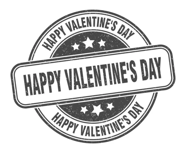Boldog Valentin Napi Bélyeget Boldog Valentin Napi Táblát Kerek Grunge — Stock Vector