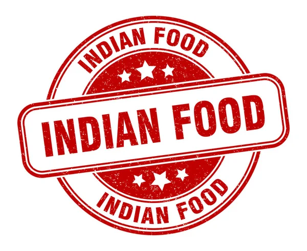 Indian Food Stamp Indian Food Sign Grunge Label — Stock Vector