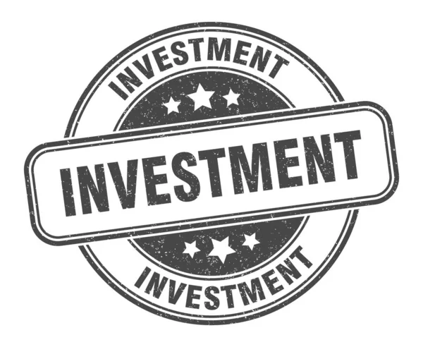 Selo Investimento Sinal Investimento Etiqueta Grunge Redonda — Vetor de Stock