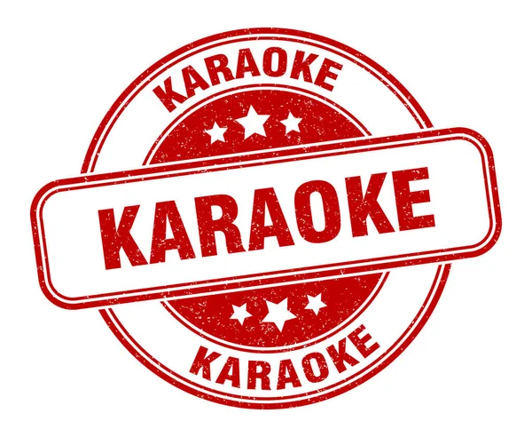 Znaczek Karaoke Znak Karaoke Okrągła Etykieta Grunge — Wektor stockowy