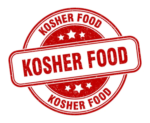 Carimbo Comida Kosher Sinal Comida Kosher Etiqueta Grunge Redonda —  Vetores de Stock