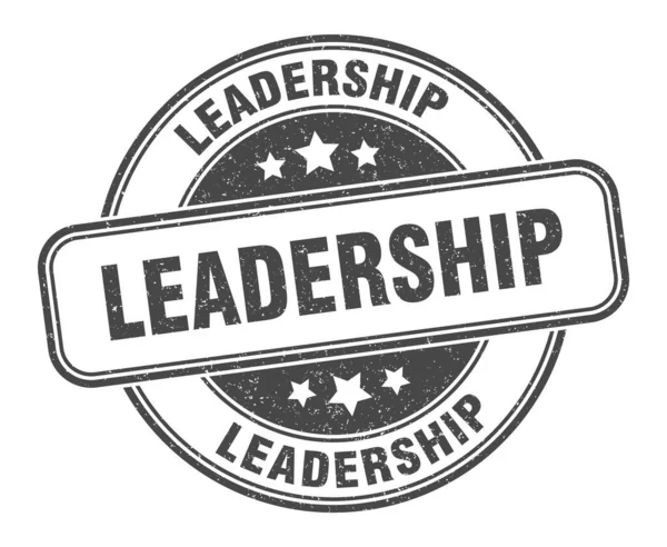 Timbro Leadership Segno Leadership Etichetta Grunge Rotonda — Vettoriale Stock