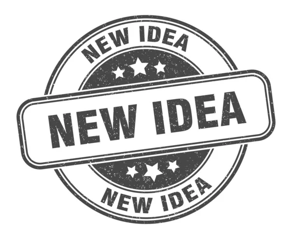 Nowy Znaczek Pomysłu Nowy Znak Pomysłu Okrągła Etykieta Grunge — Wektor stockowy