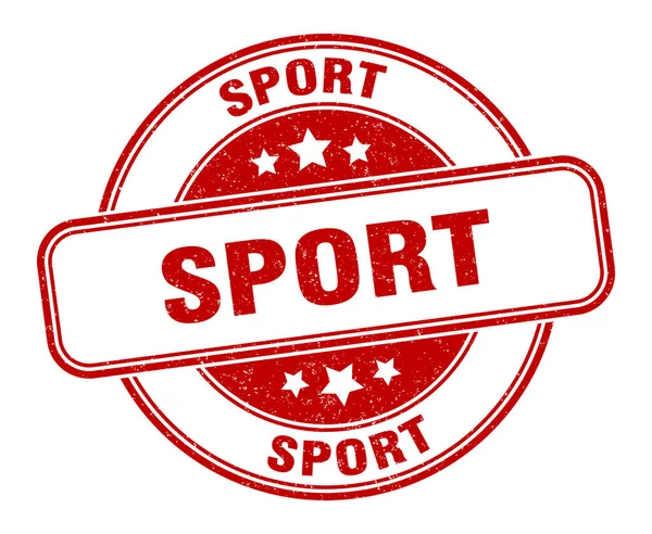 Timbre Sport Signe Sportif Étiquette Ronde Grunge — Image vectorielle