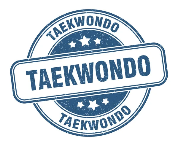 Znaczek Taekwondo Znak Taekwondo Okrągła Etykieta Grunge — Wektor stockowy