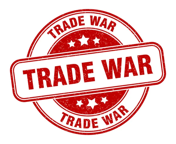 Sello Guerra Comercial Signo Guerra Comercial Etiqueta Grunge Redonda — Vector de stock