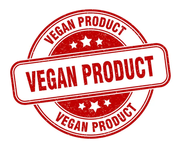 Sello Producto Vegano Signo Producto Vegano Etiqueta Grunge Redonda — Vector de stock