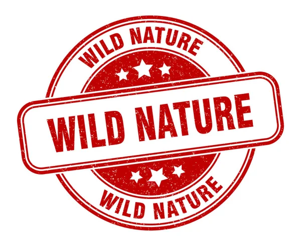 Stempel Wilde Natur Wilde Natur Rundes Grunge Label — Stockvektor