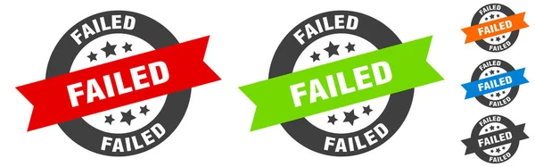 Failed Stamp Failed Ribbon Sticker Label — Stock Vector