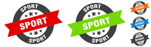 Timbro Sportivo Adesivo Nastro Rotondo Sport Etichetta — Vettoriale Stock