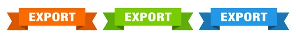 Exportband Exportera Isolerad Pappersbanner Tecken — Stock vektor