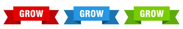 Crescer Fita Cultivar Banner Papel Isolado Sinal — Vetor de Stock