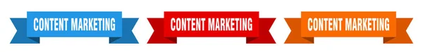 Content Marketing Lint Inhoud Marketing Geïsoleerd Papier Banner Teken — Stockvector