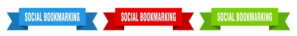 Social Bookmarking Ribbon Social Bookmarking Isolierte Papierbanner Zeichen — Stockvektor