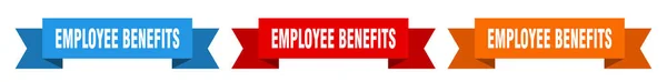 Employee Benefits Ribbon Employee Benefits Isolated Paper Banner Sign — Stockvector