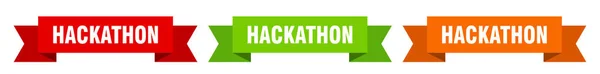 Cinta Hackathon Hackathon Banner Papel Aislado Signo — Vector de stock