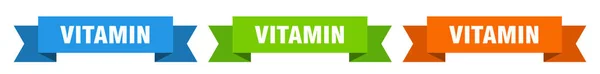 Cinta Vitaminas Banner Papel Aislado Vitaminas Signo — Vector de stock