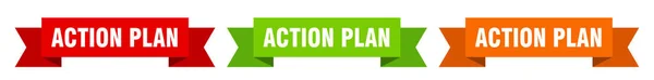 Aktionsplan Band Aktionsplan Isolierte Papierbanner Zeichen — Stockvektor