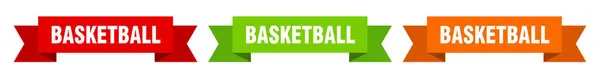 Basketball Ribbon Basketball Isolated Paper Banner Sign — Stock Vector